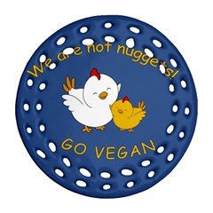 Go Vegan - Cute Chick  Ornament (round Filigree) by Valentinaart