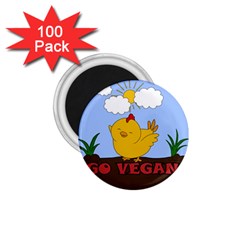 Go Vegan - Cute Chick  1 75  Magnets (100 Pack)  by Valentinaart