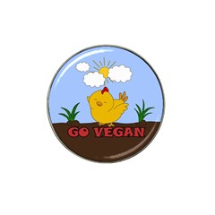 Go Vegan - Cute Chick  Hat Clip Ball Marker (4 Pack) by Valentinaart
