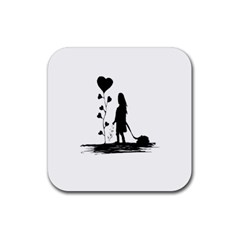 Sowing Love Concept Illustration Small Rubber Coaster (square)  by dflcprints