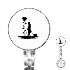 Sowing Love Concept Illustration Small Stainless Steel Nurses Watch by dflcprints