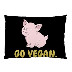 Go Vegan - Cute Pig Pillow Case by Valentinaart