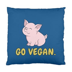 Go Vegan - Cute Pig Standard Cushion Case (one Side) by Valentinaart