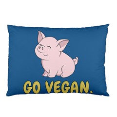 Go Vegan - Cute Pig Pillow Case (two Sides) by Valentinaart