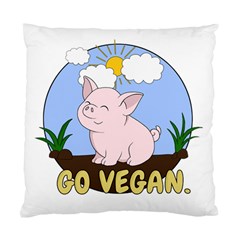 Go Vegan - Cute Pig Standard Cushion Case (two Sides) by Valentinaart