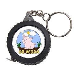 Go Vegan - Cute Pig Measuring Tape by Valentinaart