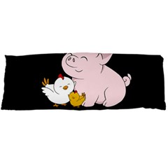 Go Vegan - Cute Pig And Chicken Body Pillow Case Dakimakura (two Sides) by Valentinaart