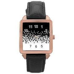 Flat Tech Camouflage Black And White Rose Gold Leather Watch  by jumpercat