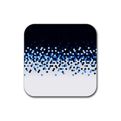 Flat Tech Camouflage Reverse Blue Rubber Coaster (square)  by jumpercat