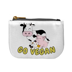 Friends Not Food - Cute Pig And Chicken Mini Coin Purses by Valentinaart