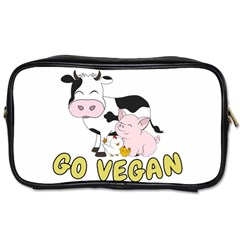 Friends Not Food - Cute Pig And Chicken Toiletries Bags 2-side by Valentinaart