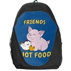 Friends Not Food - Cute Pig And Chicken Backpack Bag by Valentinaart