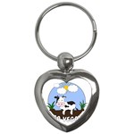 Friends Not Food - Cute Cow Key Chains (Heart)  Front