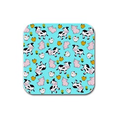 The Farm Pattern Rubber Square Coaster (4 Pack)  by Valentinaart
