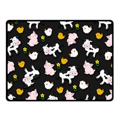 The Farm Pattern Fleece Blanket (small) by Valentinaart