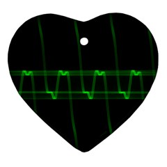 Background Signal Light Glow Green Ornament (heart) by Nexatart