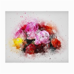 Flowers Roses Wedding Bouquet Art Small Glasses Cloth (2-side)