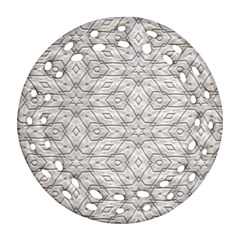 Background Wall Stone Carved White Round Filigree Ornament (two Sides)