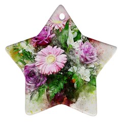 Flowers Roses Bouquet Art Nature Ornament (star)