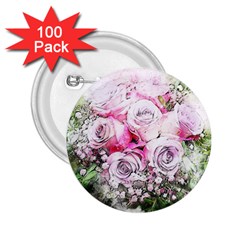Flowers Bouquet Art Nature 2 25  Buttons (100 Pack) 