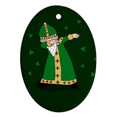  St  Patrick  Dabbing Oval Ornament (two Sides) by Valentinaart