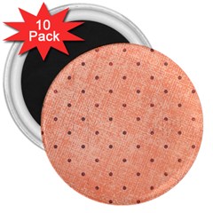 Dot Peach 3  Magnets (10 Pack) 