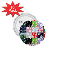 Dino Quilt 1 75  Buttons (10 Pack)