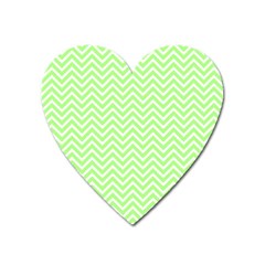Green Chevron Heart Magnet