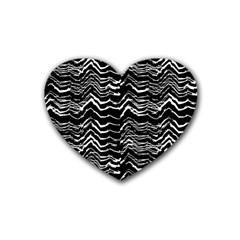 Dark Abstract Pattern Rubber Coaster (heart)  by dflcprints