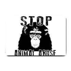 Stop Animal Abuse - Chimpanzee  Small Doormat  by Valentinaart