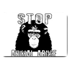 Stop Animal Abuse - Chimpanzee  Large Doormat  by Valentinaart