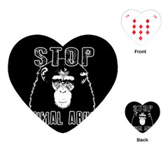 Stop Animal Abuse - Chimpanzee  Playing Cards (heart)  by Valentinaart