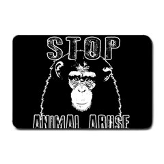 Stop Animal Abuse - Chimpanzee  Small Doormat  by Valentinaart