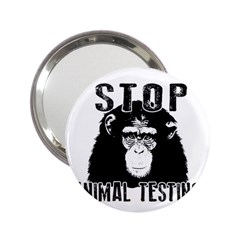 Stop Animal Testing - Chimpanzee  2 25  Handbag Mirrors by Valentinaart