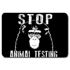 Stop Animal Testing - Chimpanzee  Large Doormat  by Valentinaart