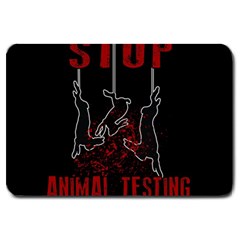 Stop Animal Testing - Rabbits  Large Doormat  by Valentinaart