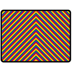 Gay Pride Flag Rainbow Chevron Stripe Double Sided Fleece Blanket (large)  by PodArtist