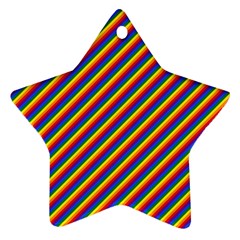 Gay Pride Flag Candy Cane Diagonal Stripe Star Ornament (two Sides) by PodArtist