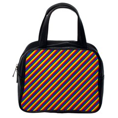Gay Pride Flag Candy Cane Diagonal Stripe Classic Handbags (one Side) by PodArtist
