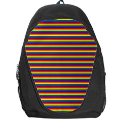 Horizontal Gay Pride Rainbow Flag Pin Stripes Backpack Bag by PodArtist