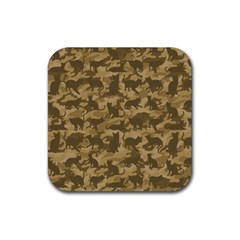 Operation Desert Cat Camouflage Catmouflage Rubber Coaster (square)  by PodArtist