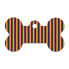 Vertical Gay Pride Rainbow Flag Pin Stripes Dog Tag Bone (two Sides) by PodArtist