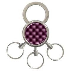 Small Hot Pink Irish Shamrock Clover On Black 3-ring Key Chains by PodArtist