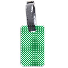  White Shamrocks On Green St  Patrick s Day Ireland Luggage Tags (two Sides) by PodArtist