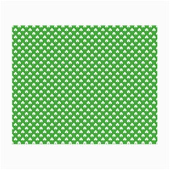 White Heart-shaped Clover On Green St  Patrick s Day Small Glasses Cloth by PodArtist
