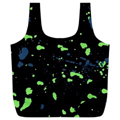 Dark Splatter Abstract Full Print Recycle Bags (l)  by dflcprints