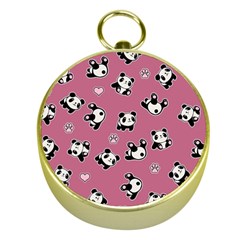 Panda Pattern Gold Compasses by Valentinaart