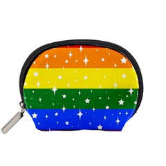 Sparkly Rainbow Flag Accessory Pouches (small)  by Valentinaart