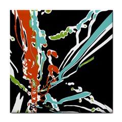Multicolor Abstract Design Tile Coasters by dflcprints