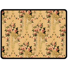 Vintage Floral Pattern Double Sided Fleece Blanket (large)  by paulaoliveiradesign
